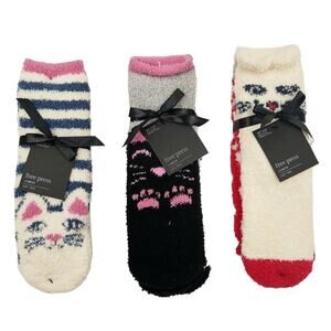 Free Press Women Multicolored Sweet Printed 6 Pairs Set Cozy Crew Socks One Size